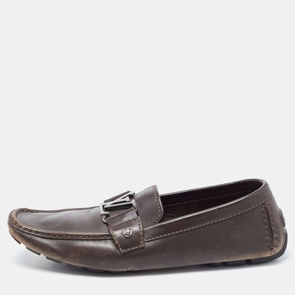 Louis Vuitton Dark Brown Leather Monte Carlo Loafers Size 41 - Picture 1 of 7